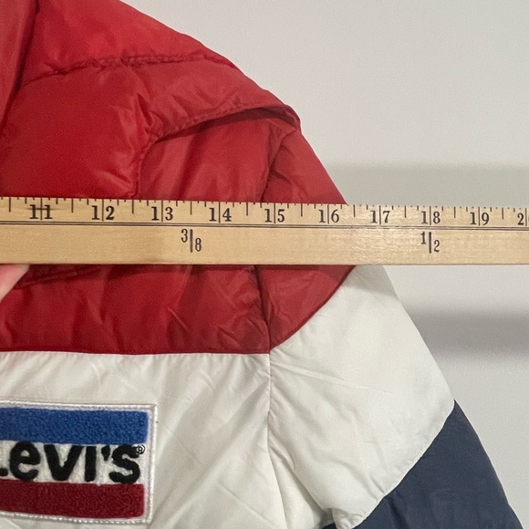 Levi's Red White Blue Boys Large Puffer Jacket - Picture 14 of 15